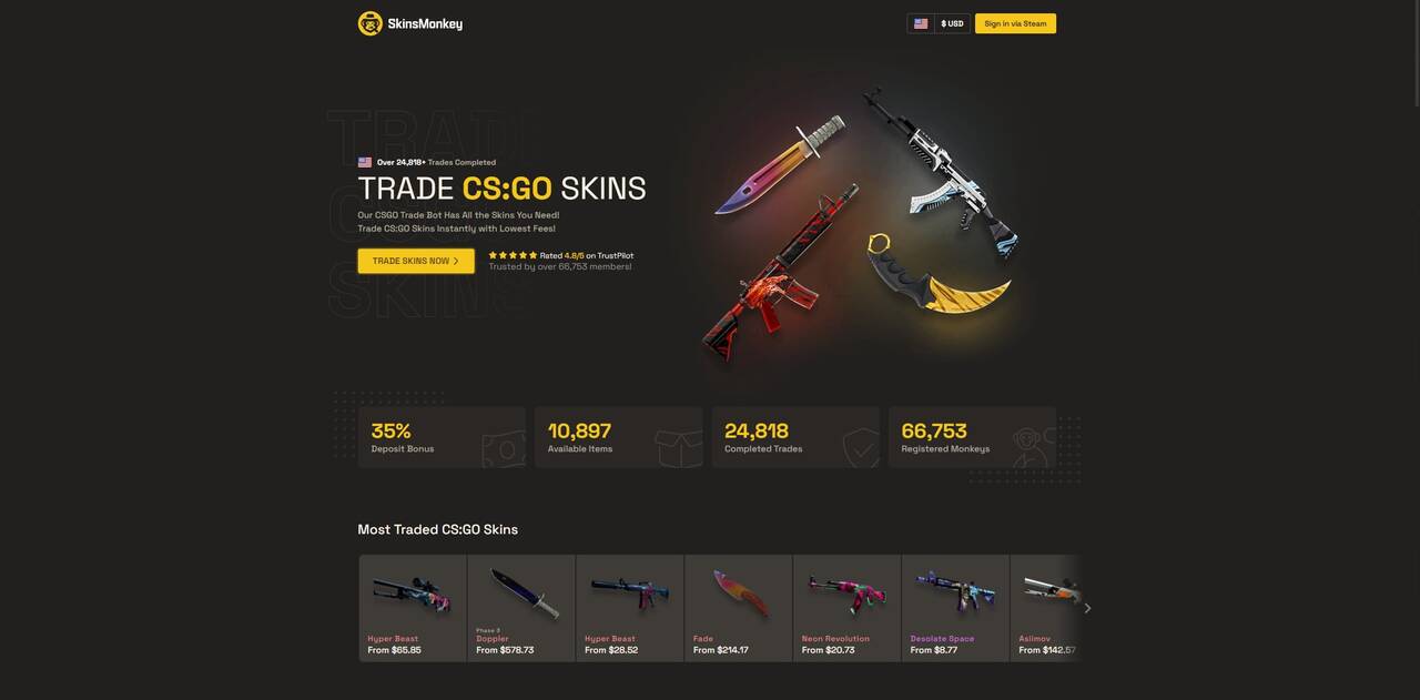 SkinsMonkey Review - Is This Trade Bot Legit?